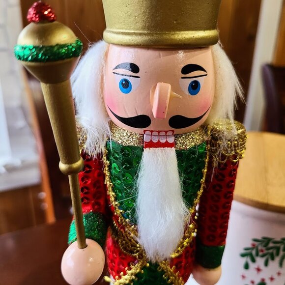 Christmas Nutcracker Soldier Wooden Statue Holiday Decor Decoration Red Green - Picture 3 of 12